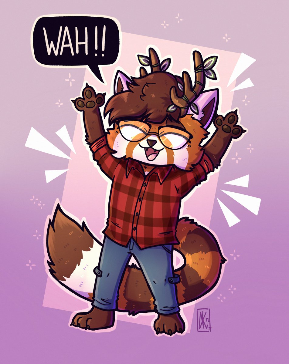 So happy!! 💚✨
NITW style artwork commission for <a href="/KattKatzenbaer/">Katt Katzenbär</a> 

[#nitw #nightinthewoods #fanart #furry #furryfandom #furryart]