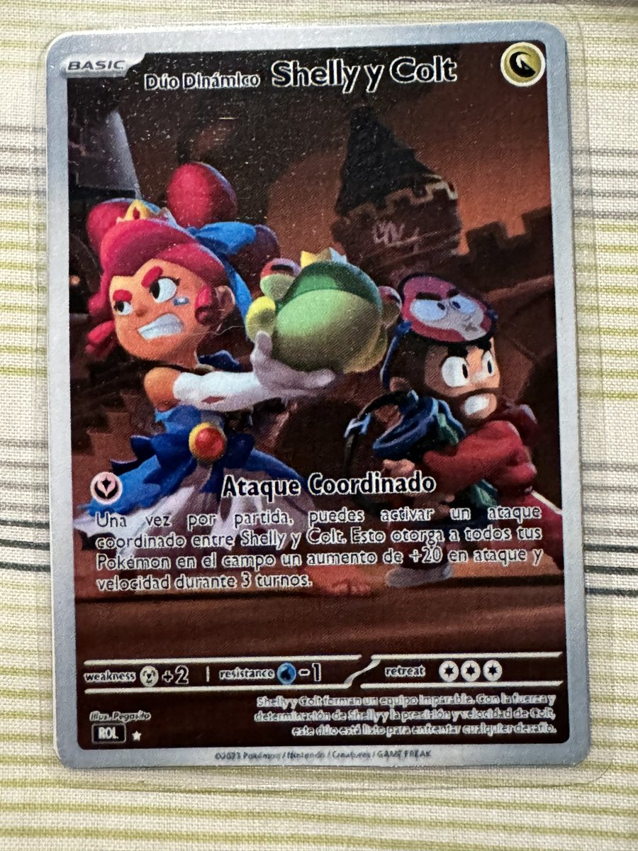 Look at the gift @soypegasito gave me for my birthday, she combined my love  for Brawl Stars with my love for Pokemon cards  There are: -Brawler cards  -Full art brawlers cards -