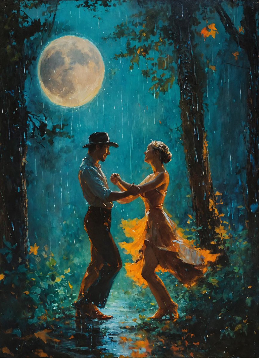 Lexicasnaps's tweet photo. Dancing under the moonlit rain 🌙🌧️💃🕺✨ #MagicMoments #MoonlitDance #RainyNight #ForestRomance #CoupleGoals #MagicalMoments #DanceInTheRain #MoonlightMagic #RomanticEvening #NatureLovers #DanceUnderTheStars #LoveInTheRain #EnchantedForest #SilhouetteDance #RomanticRain #Moon https://t.co/V7jfcbC1WF
