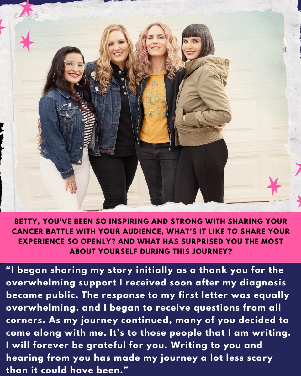 Gritty In Pink (@grittynpinklife) on Twitter photo Our August cover stars are the resilient <a href="/GoBettyGo/">Go Betty Go</a>! ⭐️🎤🎶
We spoke with the band about their origins in the 2000s, their upcoming EP “Black and Blue”, Betty’s strength in the face of her cancer diagnosis, and so much more! 🩷💪
🔗: grittyinpink.co/august-2024
📸: Rudi T Cruz Our August cover stars are the resilient <a href="/GoBettyGo/">Go Betty Go</a>! ⭐️🎤🎶
We spoke with the band about their origins in the 2000s, their upcoming EP “Black and Blue”, Betty’s strength in the face of her cancer diagnosis, and so much more! 🩷💪
🔗: grittyinpink.co/august-2024
📸: Rudi T Cruz