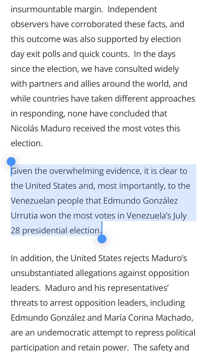 The U.S. government loves to imagine parallel realities! 

This is not the first time that the U.S. has refused to recognize the results of elections in Venezuela and invented their own truth. 

There is no evidence to back up their claims of fraud besides a private exit poll.
