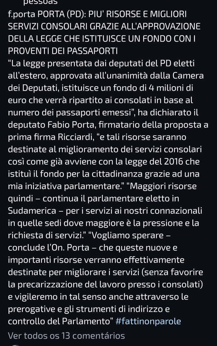 fabioporta5's tweet image. Approvata legge che istituisce un Fondo per migliorare Servizi Consolari
Grande risultato del #PDNetwork
Grazie Dep @toniricciardi e @porta2020
