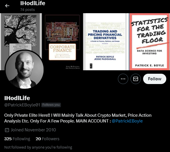 HowMoneyWorksYT's tweet image. Pro-tip: If you&apos;re going to impersonate someone I know, probably not a good idea to follow me. 

Please report this Patrick Boyle impersonator

@PatrickEBoyle01