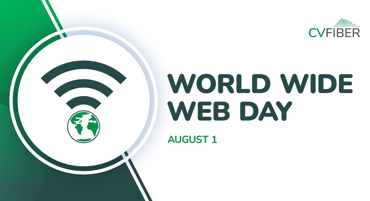 CVFiber's tweet photo. Today we celebrate #WorldWideWebDay, an incredible innovation that has changed how we communicate, work, and learn from each other.     
We are honored to be part of the mission to bring internet access to every home, business, and anchor institution throughout our communities. https://t.co/adhAx1Wx95