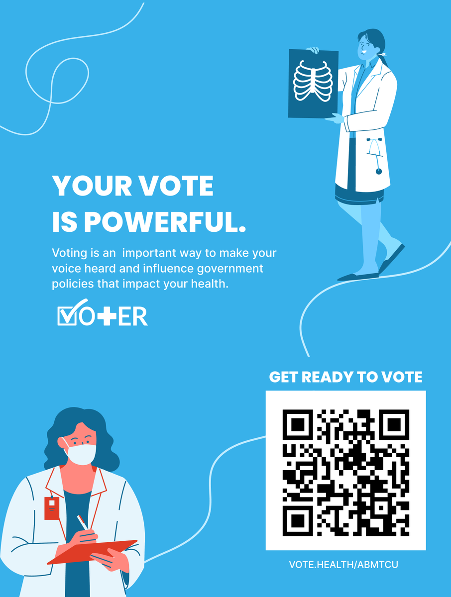 <a href="/APAMSA_FWMD/">APAMSA FWMD</a> is proud to partner with <a href="/Vot_ER_org/">Vot-ER</a> <a href="/APAMSA/">APAMSA</a> to help encourage voter turnout for the upcoming election! 
Scan the QR code or visit vote.health/ABMTCU to see if you're registered to vote :)