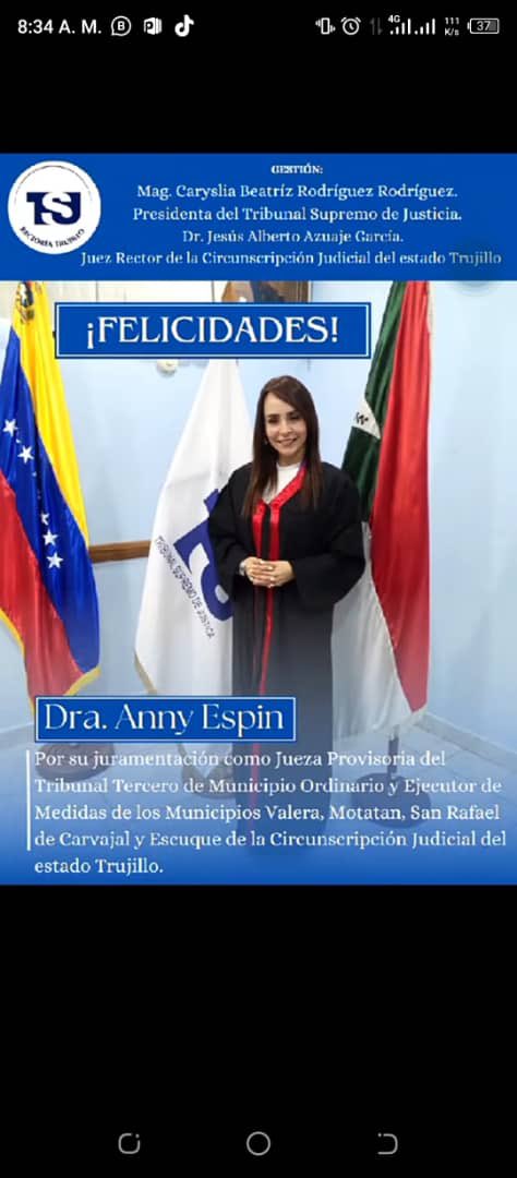 Detenida en Trujillo por instigación al odio. Era jueza activa!!!