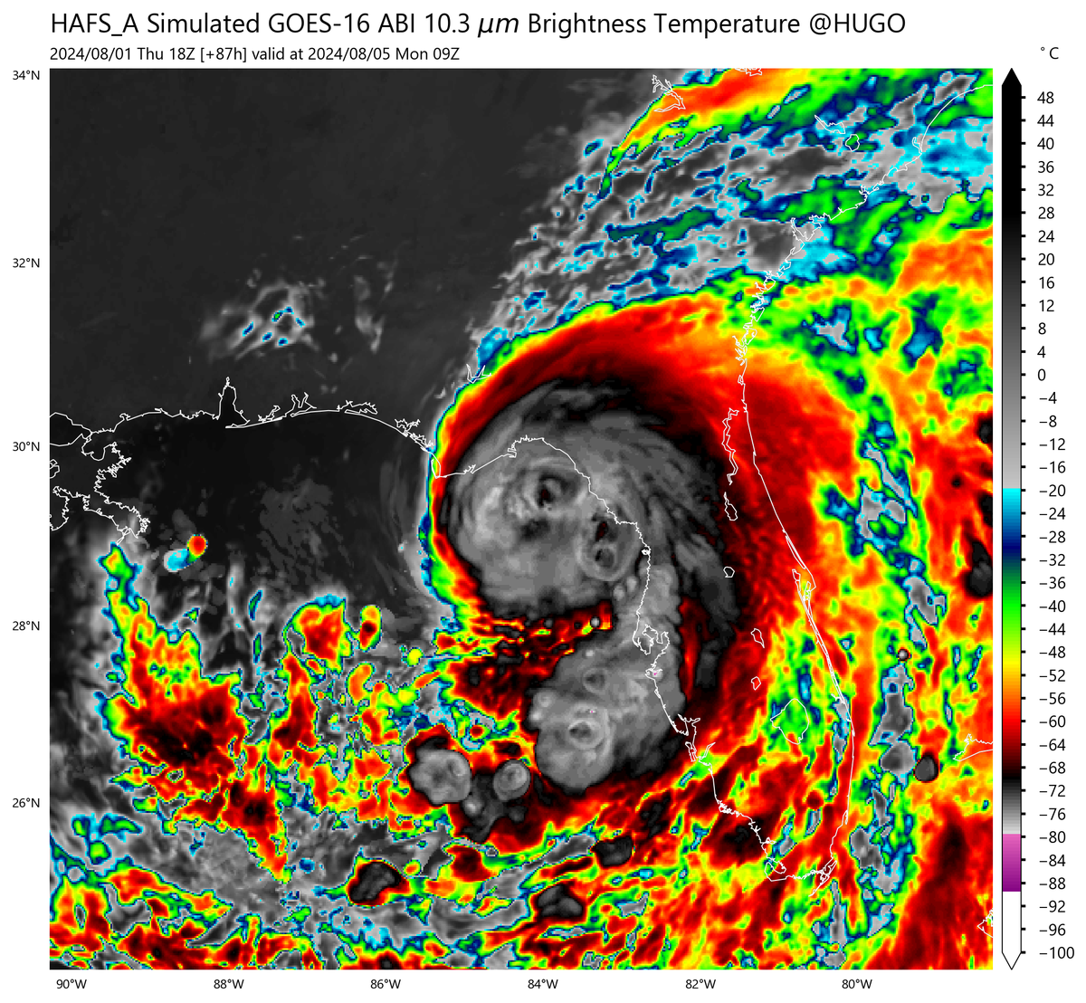 zeb199818's tweet photo. I am very curious about #HAFSA in the Atlantic Ocean. Comparing the simulated brightness temperature of #HAFSA and #HAFSB, I suspect that #HAFSA might have been incorrectly run as #HAFSB. Here are examples of #97L and #CARLOTTA. @TropicalTidbits Have you found out this problem? https://t.co/XwnOO2XrFq