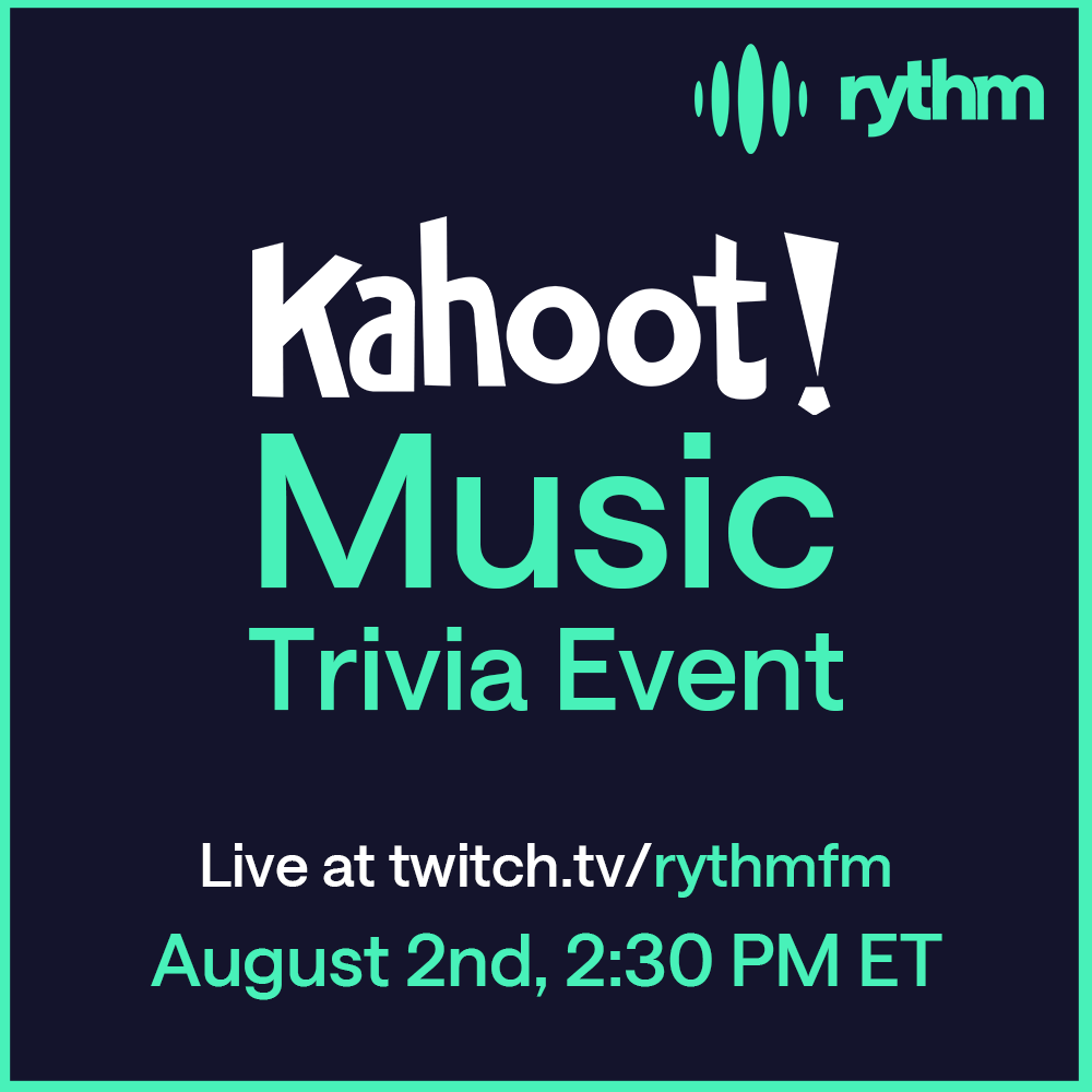 Come test your music knowledge! 

Tomorrow at 2:30 PM ET, we'll be running a community trivia event through Kahoot, live on Twitch! 

Hope to see you there!