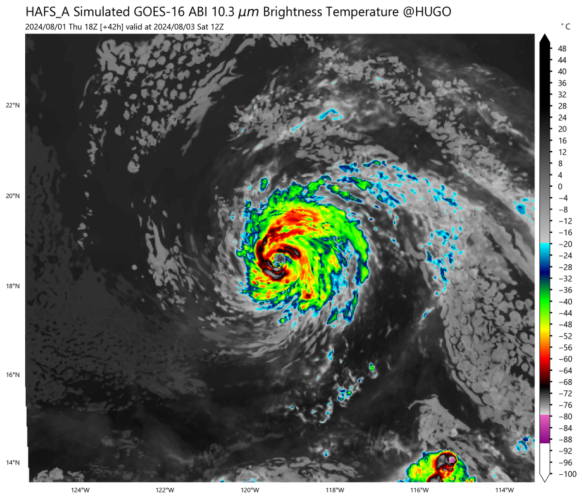 zeb199818's tweet photo. I am very curious about #HAFSA in the Atlantic Ocean. Comparing the simulated brightness temperature of #HAFSA and #HAFSB, I suspect that #HAFSA might have been incorrectly run as #HAFSB. Here are examples of #97L and #CARLOTTA. @TropicalTidbits Have you found out this problem? https://t.co/XwnOO2XrFq