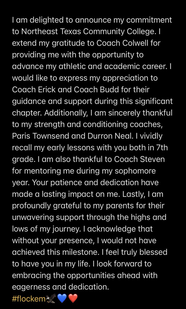 Scedesmartinez1 (@cedesmartinez1) on Twitter photo I’m excited to announce my commitment to Northeast Texas Community College🦅🦅🦅….
<a href="/4StateSports1/">4 State Sports</a> <a href="/SBRRetweets/">Softball Recruiting Reposts</a> <a href="/TheCoachColwell/">Coach C</a> <a href="/Coach_LBudd/">Coach Budd</a> <a href="/Gosset41/">Brian Gosset</a> <a href="/18UTXGloryRWB/">18U Texas Glory RWB</a> I’m excited to announce my commitment to Northeast Texas Community College🦅🦅🦅….
<a href="/4StateSports1/">4 State Sports</a> <a href="/SBRRetweets/">Softball Recruiting Reposts</a> <a href="/TheCoachColwell/">Coach C</a> <a href="/Coach_LBudd/">Coach Budd</a> <a href="/Gosset41/">Brian Gosset</a> <a href="/18UTXGloryRWB/">18U Texas Glory RWB</a>