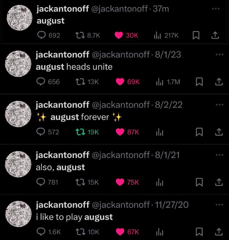 No one loves august more than jack antonoff