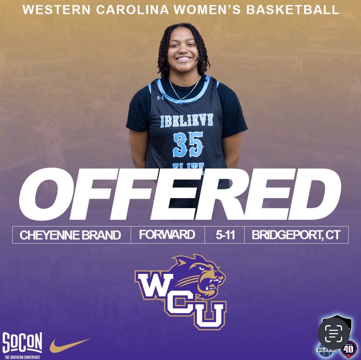 Cheyenne Brand (@brand1_cheyenne) on Twitter photo I am very grateful to receive a scholarship offer from <a href="/CatamountWBB/">Western Carolina WBB</a>. Thank you <a href="/CoachTsipWBK/">Jonathan Tsipis</a> and coach Syd ❤️ for this opportunity 💜🤍 🙏🏽
<a href="/ibelieve_elite/">Ibelieveelite🎸</a> <a href="/GFAGirlsBball/">GFA Girls Basketball</a> <a href="/NEPSGBCA/">NEPSGBCA</a> <a href="/SelectEventsBB/">Select Events Basketball</a> I am very grateful to receive a scholarship offer from <a href="/CatamountWBB/">Western Carolina WBB</a>. Thank you <a href="/CoachTsipWBK/">Jonathan Tsipis</a> and coach Syd ❤️ for this opportunity 💜🤍 🙏🏽
<a href="/ibelieve_elite/">Ibelieveelite🎸</a> <a href="/GFAGirlsBball/">GFA Girls Basketball</a> <a href="/NEPSGBCA/">NEPSGBCA</a> <a href="/SelectEventsBB/">Select Events Basketball</a>