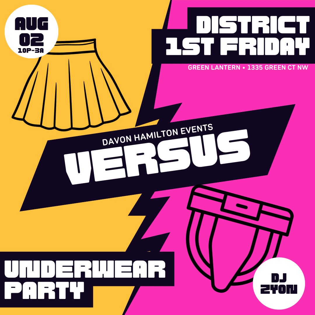 DH__Events's tweet photo. #District1stFriday 🩲 #UnderwearParty
🗓️ TOMORROW 🕚 10PM @GreenLanternDC
📍1335 Green Ct NW, DC 🚪$10
Back to class vibes, but way hotter!
Are you #TeamSkirts, or #TeamJocks?
DJ Zyon spinning all night.
#DCfreaks #DMfreaks #VAfreaks #DMVfreaks https://t.co/h6hnE1SnsY