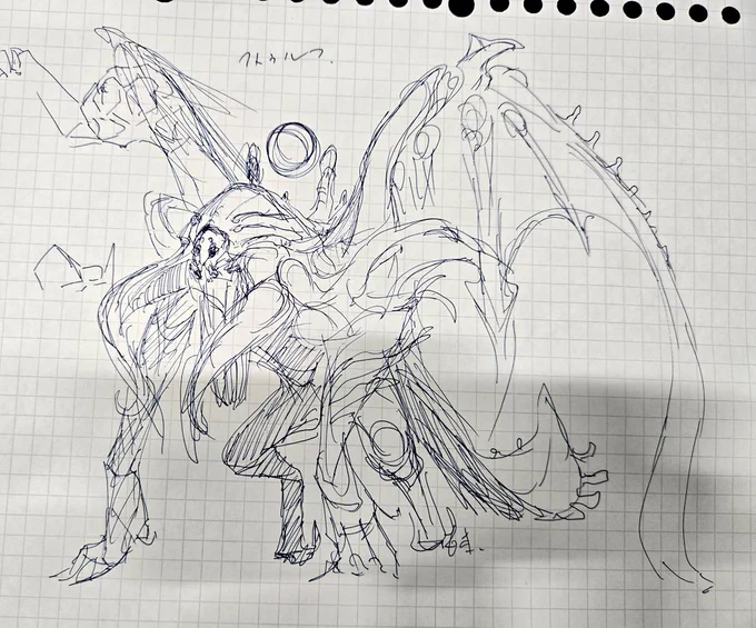 いつか描きたいクリーチャーのデザインラフ。 