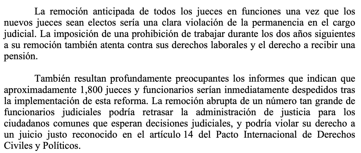 La Relatora Especial de las Naciones Unidas sobre la independencia de magistrados y abogados, Margaret Satterthwaite, manifiesta extrema preocupación por la propuesta de reforma constitucional mexicana para someter a elección popular el acceso a la judicatura: