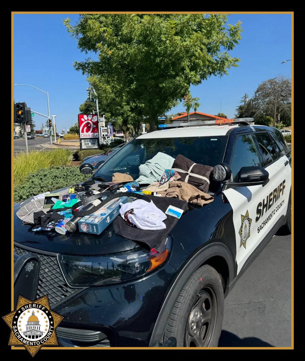 sacsheriff's tweet image. Deputies responded to Target after their loss prevention reported a transient subject filling an entire luggage full of merchandise and walking out of the store without paying. Deputies were able to locate the subject down the street, where they recovered the stolen luggage…