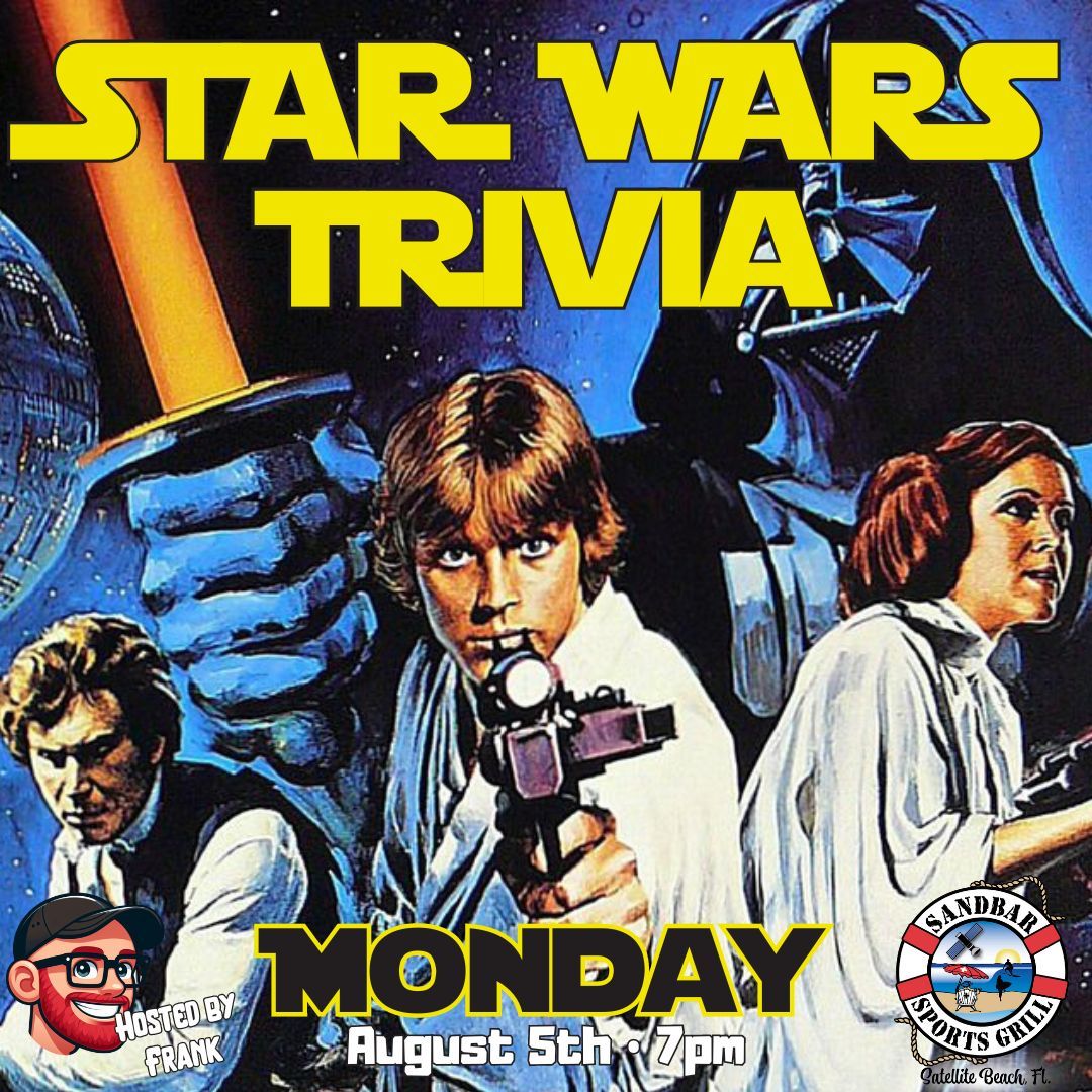 sandbarsatbeach's tweet photo. Star Wars Trivia next Monday at 7pm #SatelliteBeach!

https://t.co/Id2Tz7NQkW https://t.co/edb7p9LDcE