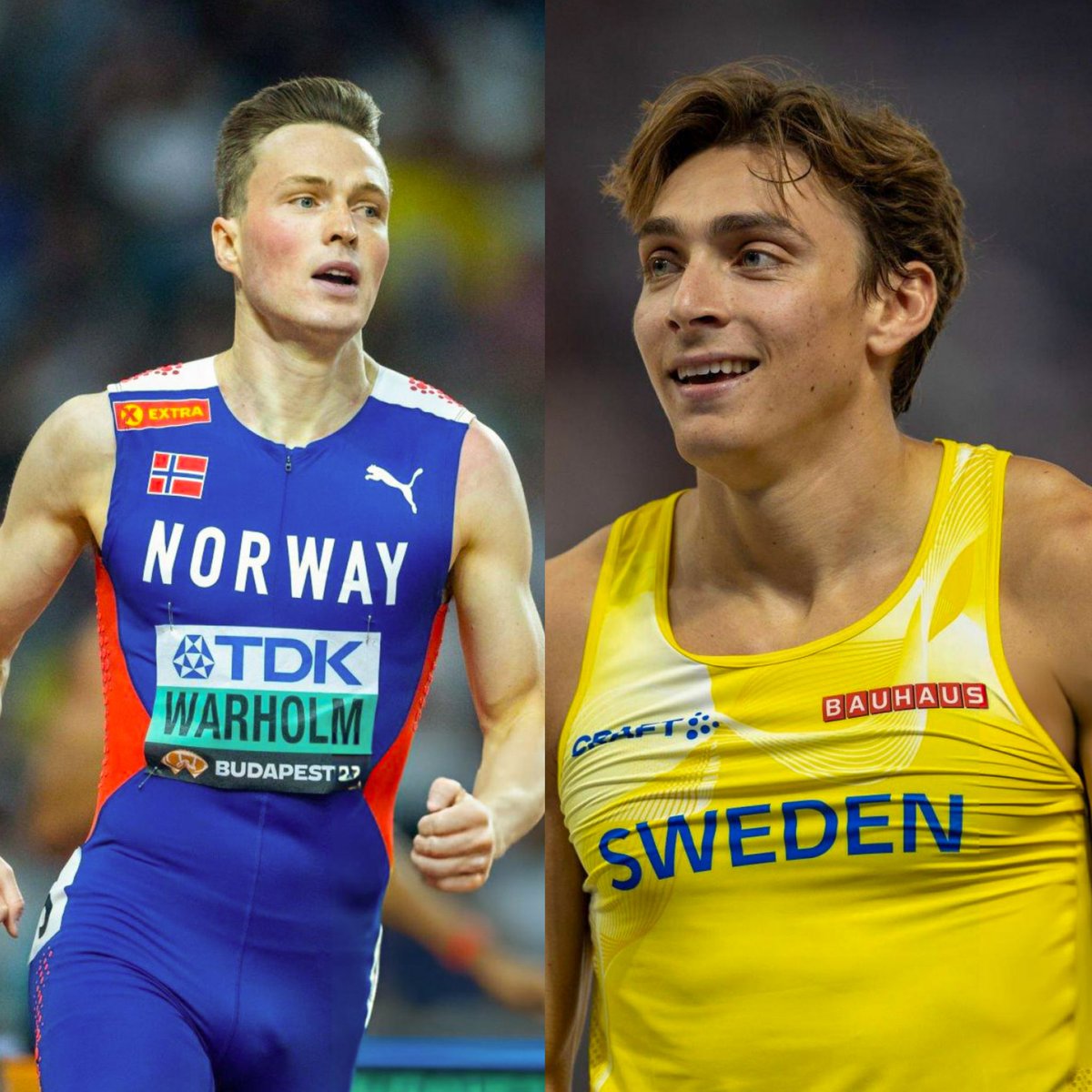 TrackGazette's tweet image. Armand Duplantis 🇸🇪 to clash with Karsten Warholm 🇳🇴 over 100m at the Zurich Diamond League!!😳

Two World Record holders in the Pole Vault &amp;amp; 400mH, respectively

Who do you think will win this big clash???

The date is September 5.