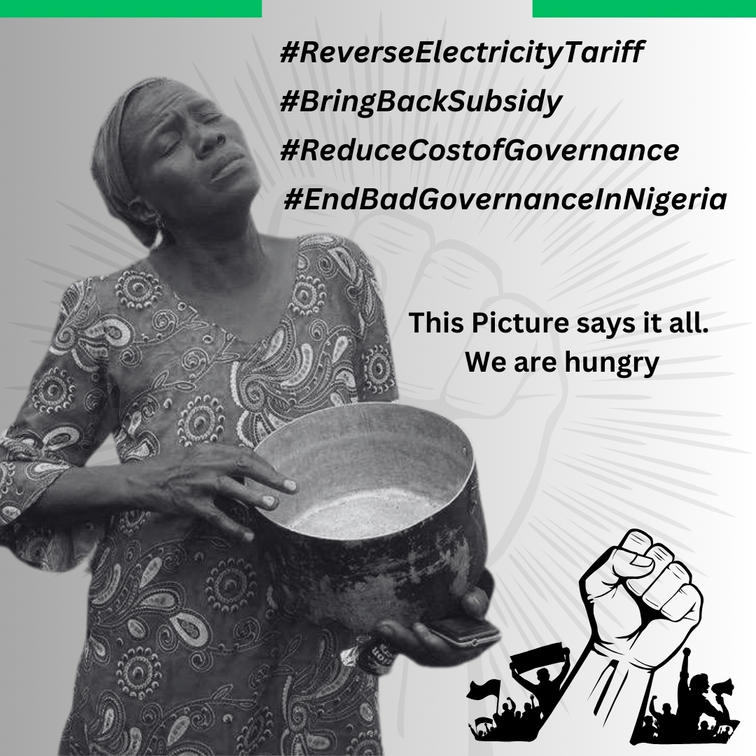 AbdallahHagos's tweet photo. People are dying of hunger in the country, the demands are clear, #BringBackSubsidy #ReduceCostofGovernance #ReverseElectricityTariff #EndBadGovernaceInNigeria #PeacefulProtest https://t.co/nrYuSOoM6w