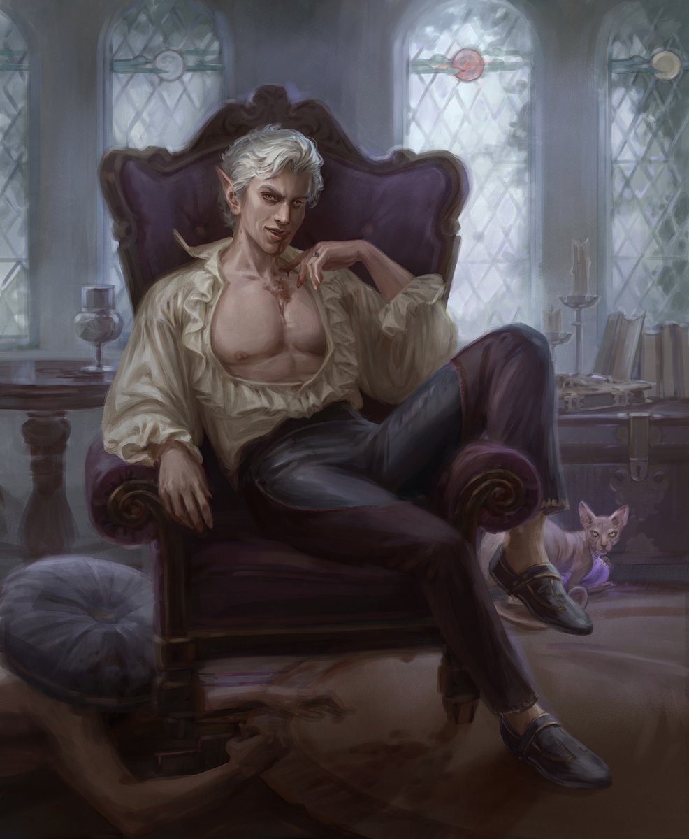 I can finally show you our darling vampire:

🍷🩸🦇Astarion, the Decadent 🦇🩸🍷

Secret Lair x Dungeons &amp; Dragons®: Astarion's Thirst
Art Director: Jacob Covey

Find all of the easter eggs!