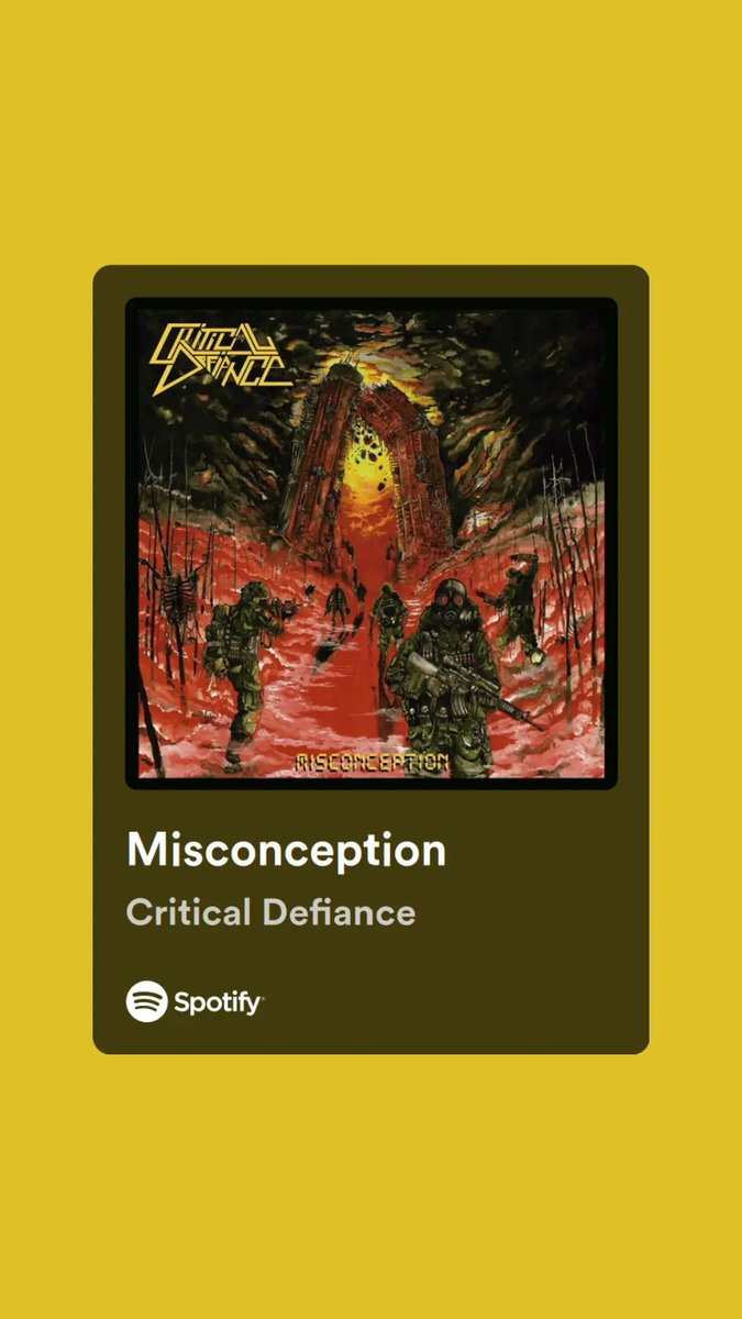 c_andoc's tweet photo. ¡Música para que no escuches siempre lo mismo!
Critical Defiance
Álbum: Misconception / 2019
Thrash Metal
#Musica #Rock #Metal #Chile #Spotify #Banda #Music #Band #Playlist
#Artista #Album #Album_Tracklist #Radio #Trending #Tendencias #Colombia #Cover
https://t.co/GQznKfihhC https://t.co/rnnS81VRc4