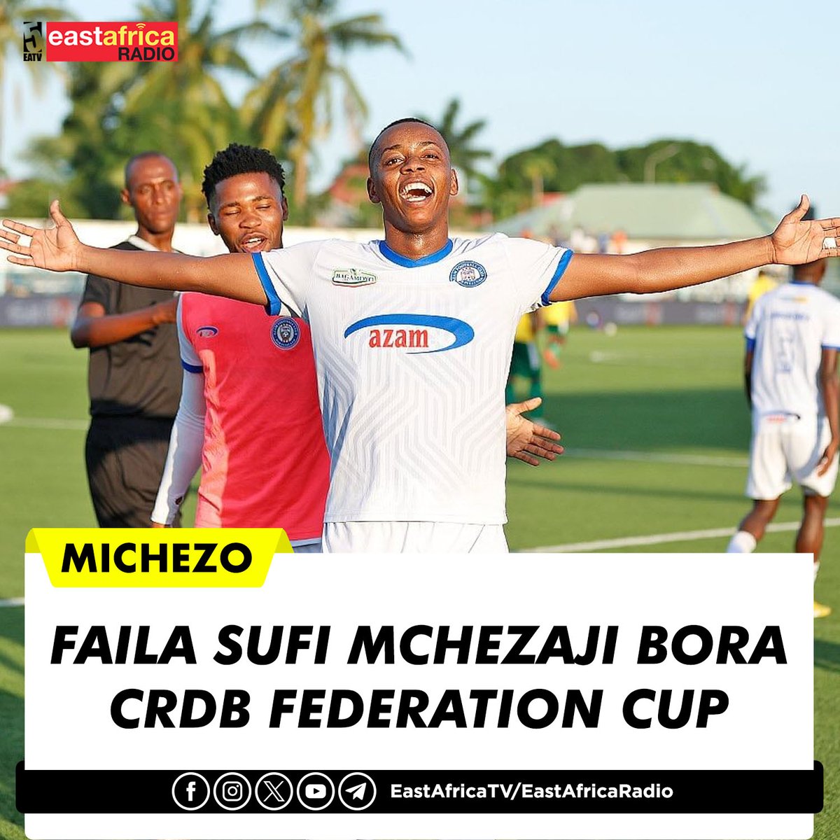eastafricatv's tweet photo. Feisal Salum "FEI TOTO" (Faila Sufi) amebeba tuzo ya Mchezaji Bora wa CRDB Federation Cup 2024.
#TFFAwards2024 #FeiToto #AzamFC https://t.co/0WxRsx3Zgz