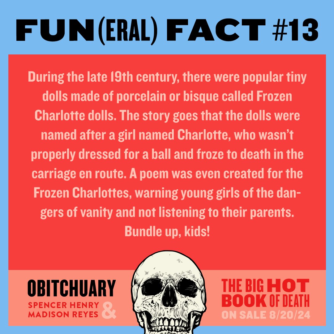 Dutton Books (@duttonbooks) on Twitter photo The more you know, ya know? OBITCHUARY is the darkly funny and deeply poignant exploration of all things death from the creators of <a href="/obitchuarypod/">Obitchuary</a>.
Preorder your copy: prh.com/obitchuary The more you know, ya know? OBITCHUARY is the darkly funny and deeply poignant exploration of all things death from the creators of <a href="/obitchuarypod/">Obitchuary</a>.
Preorder your copy: prh.com/obitchuary