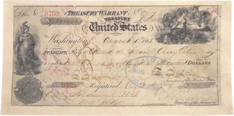 Two cents an acre: That's what the United States paid the czarist government of Russia - this day 1868 - for the territory of Alaska. Here's the check for $7.2 million. Some Russians today claim that Alaska still belongs to them