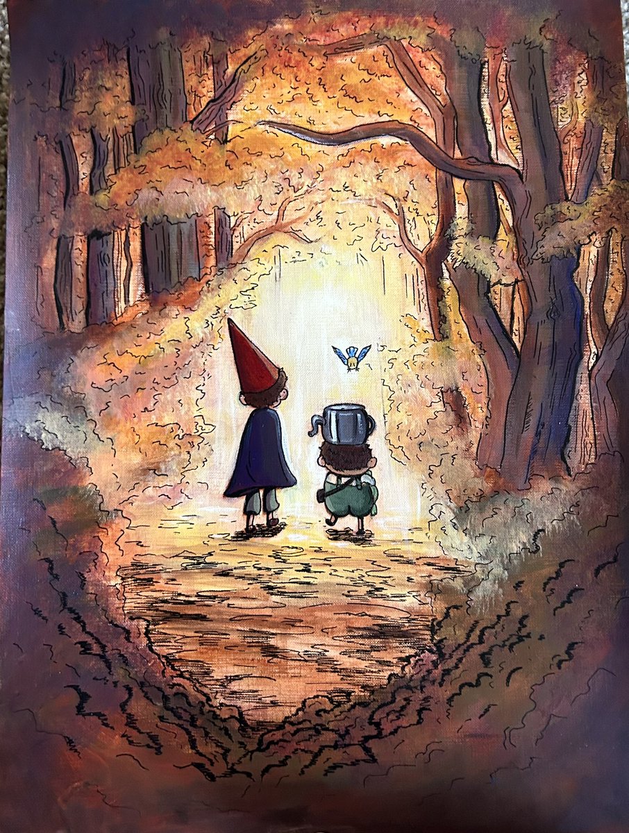 Here’s an Over the Garden Wall painting I did for one of my friends!! 🍁🍄🍂
#painting #otgw #acrylicpainting #art #CartoonNetwork