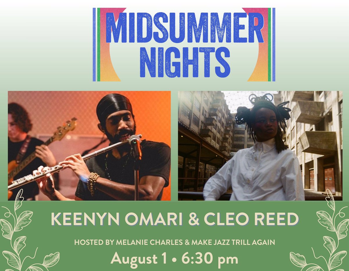 TONIGHT IN BROOKLYN: #MidsummerNights continues with another incredible free concert at <a href="/bkconservatory/">Brooklyn Conservatory Of Music</a>, curated by Melanie Charles &amp; #MakeJazzTrillAgain! Starting at 6:30, genre-bending innovators Cleo Reed &amp; Keenyn Omari will entertain on #BKCM’s front stoop, 58 Seventh Ave.!
