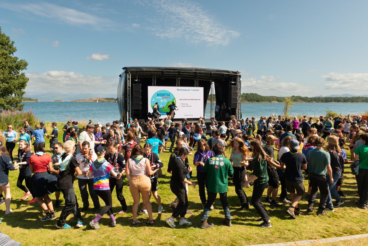 UKContingent's tweet photo. Ceilidh time! Our @ScoutsScotland patrols organised and led an excellent session for 150 participants from across Europe! #NORTHoftheOrdinary https://t.co/XtNPYttXBP