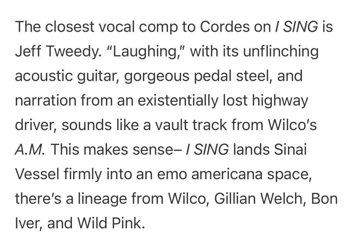 Jonathan Dale (@dalejondale) on Twitter photo ICYMI: I profiled <a href="/sinaivessel/">sinai vessel</a> & his new album I SING. Shades of Jeff Tweedy and Tom Petty on songs that are less overtly religious than previous SV work, yet still asking spiritual questions about our purpose here. A great record.
open.substack.com/pub/whistlesto… ICYMI: I profiled <a href="/sinaivessel/">sinai vessel</a> & his new album I SING. Shades of Jeff Tweedy and Tom Petty on songs that are less overtly religious than previous SV work, yet still asking spiritual questions about our purpose here. A great record.
open.substack.com/pub/whistlesto…