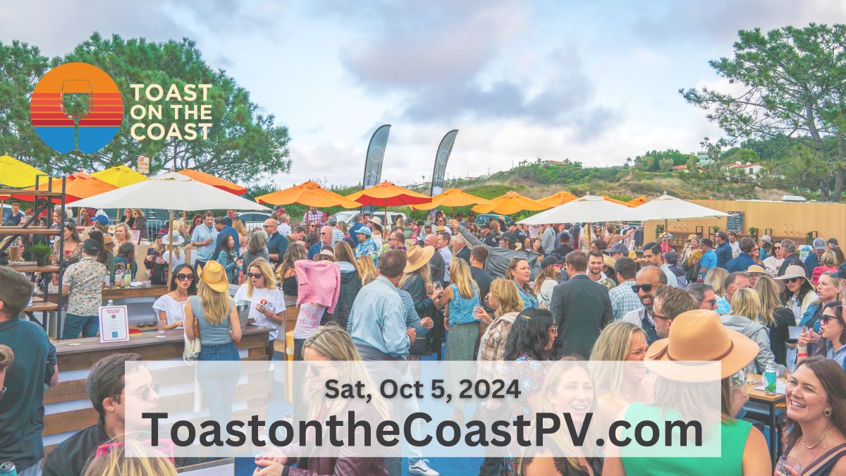 Tickets are now on sale for the 4th Annual Toast on the Coast. Join us Sat, Oct 5 for a day filled with live music, gourmet bites, premium wine and more! Eat. Drink. Support. ToastontheCoastpv.com #supportPVPUSDstudents #foodandwine #outdoorfestival