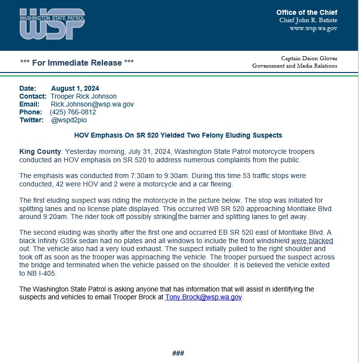 wspd2pio's tweet photo. Info needed on two eluding suspects ! @wastatepatrol https://t.co/wdNNfzu4q3