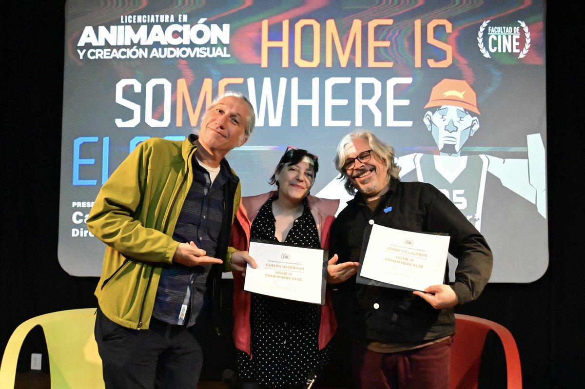 facultaddecine's tweet photo. Este miércoles en nuestra sala de cine “Sergio Olhovich” disfrutamos de la proyección especial 📽️ de “Home is Somewhere Else”, el documental animado ganador del Ariel.

¡Gracias a las y los asistentes que se sumaron a este gran evento!

Esto y más vivirás en la #FacultadDeCine. https://t.co/yFL5y4289H