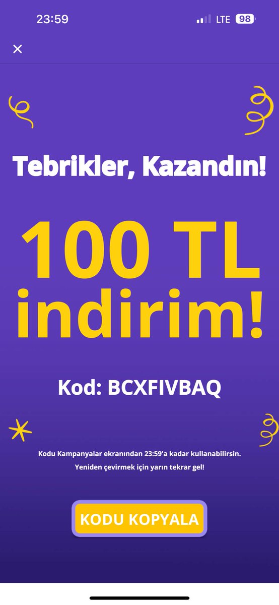 Aq saate bakmadan çevirdik 1 dk sonra süre doldu şansıma s******