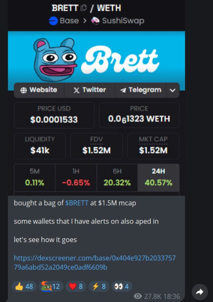 RT_charts's tweet image. I told you to buy $BRETT at $1.5M market cap.

I really hope you listened, because it’s at $1.3B market cap now.

We’re up 858x from my first call.

Now i’m begging you to look into #smoke_solana

You can even earn free tokens by completing tasks.