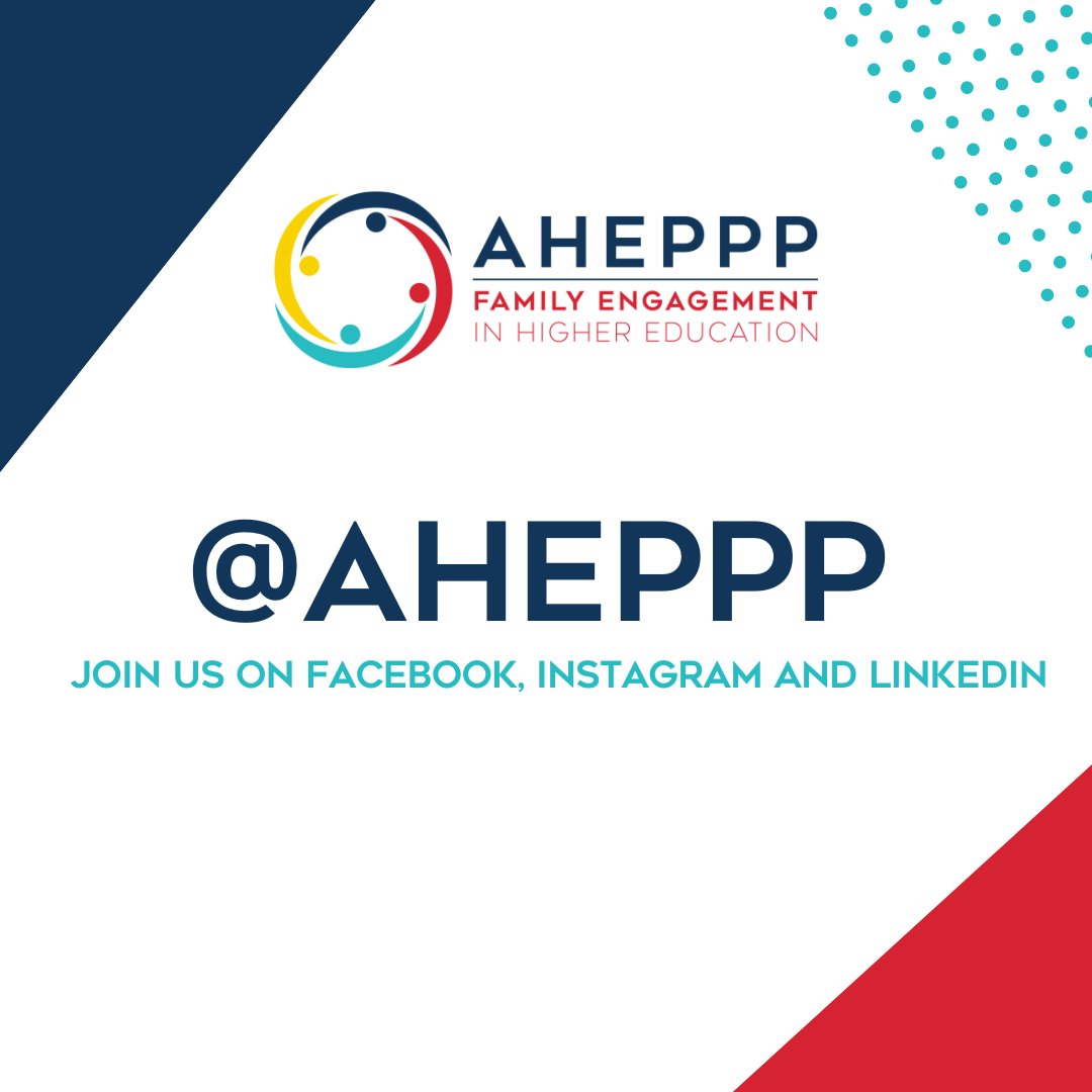 Important news for our followers! 📢 The AHEPPP: Family Engagement in Higher Education account will close on September 1, but there are many ways to stay connected with #AHEPPP on Facebook, Instagram, or LinkedIn. Follow now so you don’t miss a thing! We’ll see you over there.