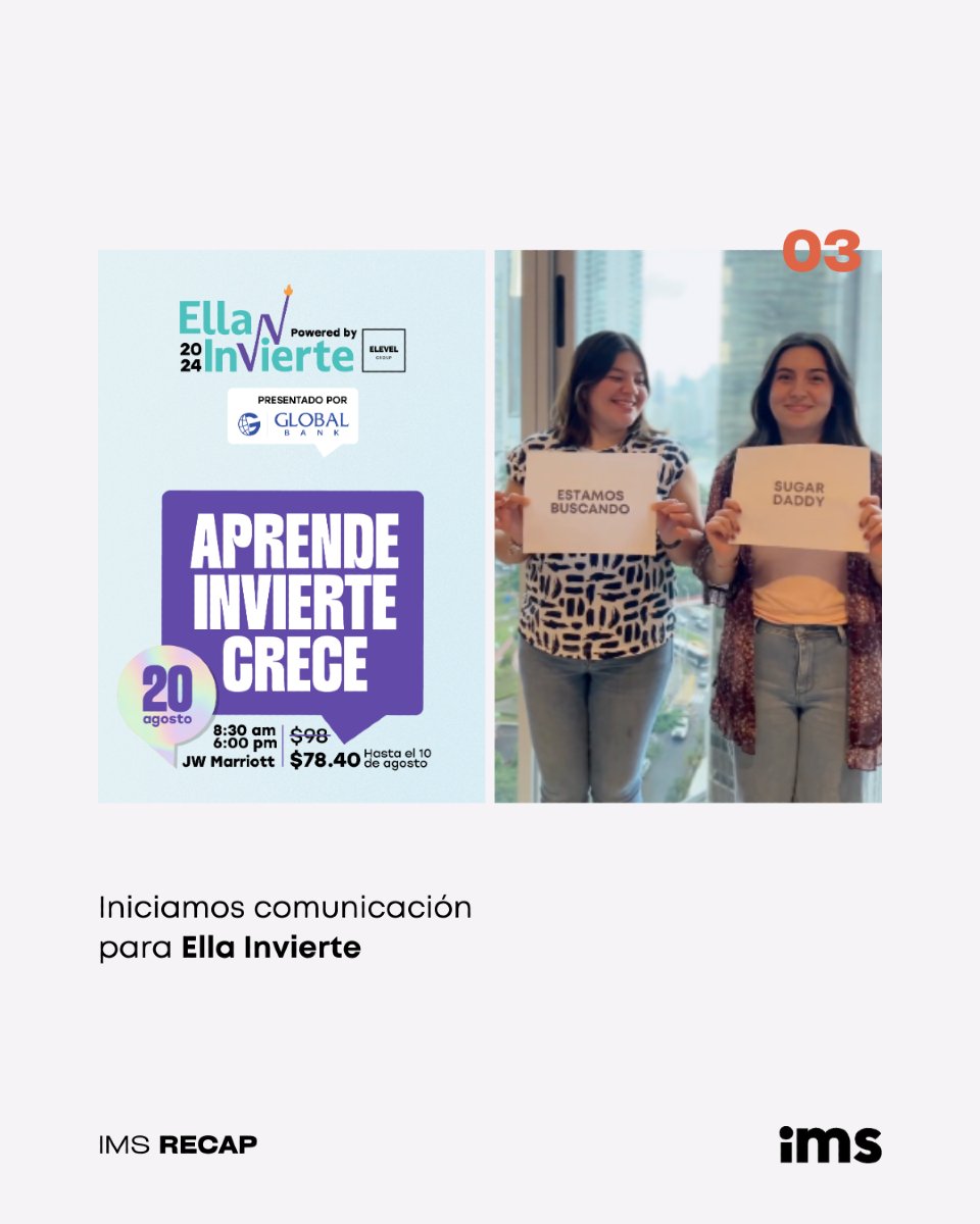 ImpulsoMS's tweet photo. En nuestro #ImpulsoRecap💡, te mostramos lo que impulsamos durante el mes:

Daniela viajó a Miami a la producción de un cliente.✈️🇺🇸
Presentamos propuesta de branding para una marca que pronto anunciaremos.👀
Iniciamos comunicación para Ella Invierte. 📈📊 https://t.co/2hd358Qi7y