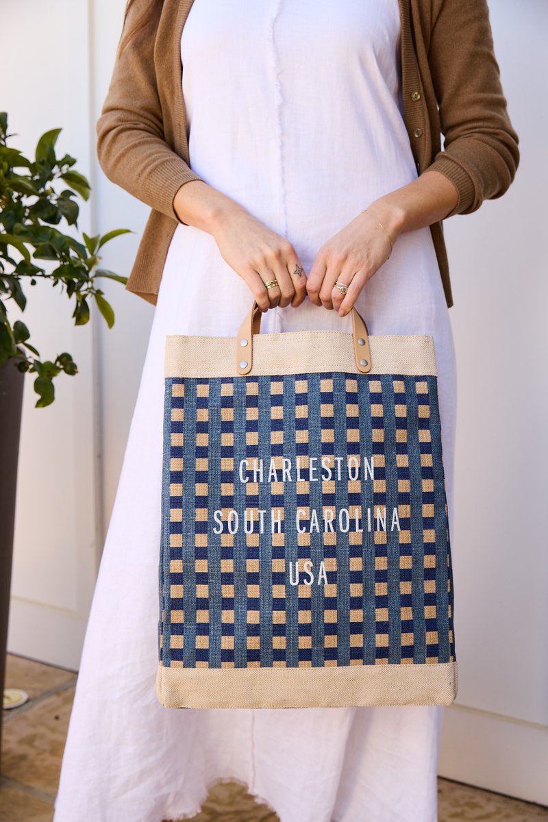 Relax and unwind in style with our chic and fashionable Navy Gingham Market Bag. Sustainably built by working mothers in Bangladesh. Available August 11! 🌿👩‍👧‍👦 apol.is/aug11