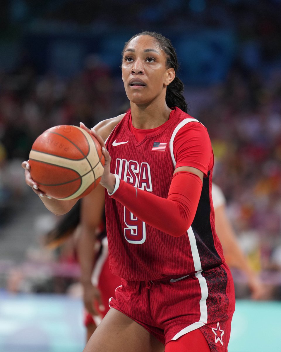BleacherReport's tweet photo. A’ja Wilson becomes the ONLY PLAYER in the 2024 Olympics, men’s or women’s to record multiple double-doubles 😳

24PTS, 13 REBS vs Japan
23 PTS, 13 REBS vs Belgium https://t.co/3Ho13AJmnf