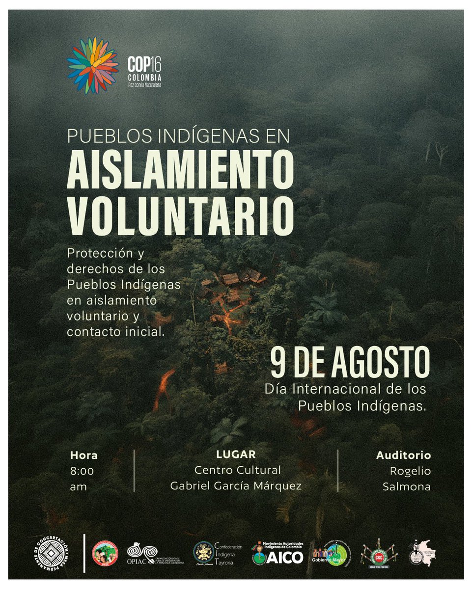 OrlandoRayo_'s tweet photo. El próximo 9 de agosto, la Mesa Permanente de Concertación y las siete organizaciones que la conforman, invitan a #Colombia a conmemorar el Día Internacional de los Pueblos Indígenas. 🌍✨

Presentaremos nuestras estrategias como gobierno indígena en el marco de la #COP16, la Conferencia de las Partes sobre el Convenio de Diversidad Biológica, que se proyecta realizar en Colombia. 
🌐
Esta conmemoración es una oportunidad para presentar nuestras contribuciones y nuestras apuestas  en conjunto con el gobierno nacional para la #COP16 .🌳🌺

Acompáñanos en #Bogota en el cento cultural Gabriel Garcia Marquez. 

Continuamos caminando la palabra de vida para volver al Origen. 
 #DíaDeLosPueblosIndígenas #COP16 #Biodiversidad #PueblosIndígenas #biodiversity