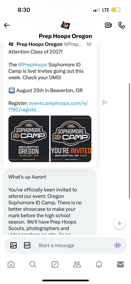 Thank you prep hoops for the camp invite !