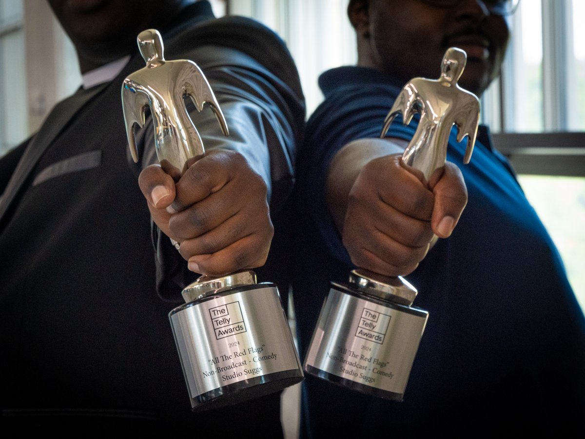 StudioSuggs's tweet photo. Sooo...we've been holding something in for a while. This summer, Studio Suggs won a SILVER TELLY AWARD for our movie "All The Red Flags" in the category of 'Non-Broadcast Comedy.'  We're so blessed and honored to receive this prestigious award for our movie! The first of many! 💪🏾 https://t.co/pv21pp0BGK