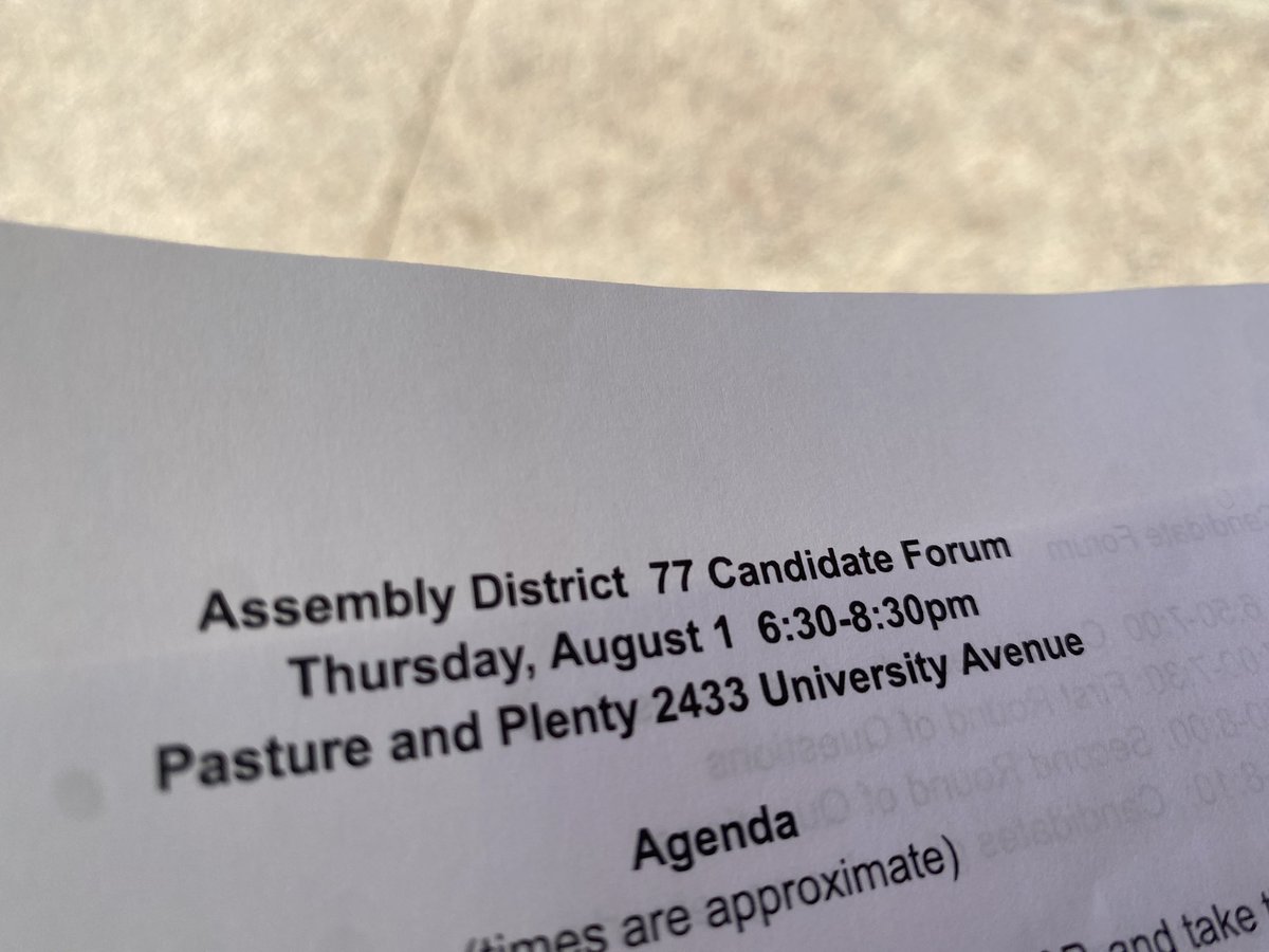 Do you live on Madison's west side? There's a chance you might live in Assembly District 77. With new district lines, it's an open race. 

I'm hosting a candidate forum with all three candidates tonight at 6:30. It's organized by @madisontealteam <a href="/MadtownOs/">The Madtown Os</a>. Join me!
