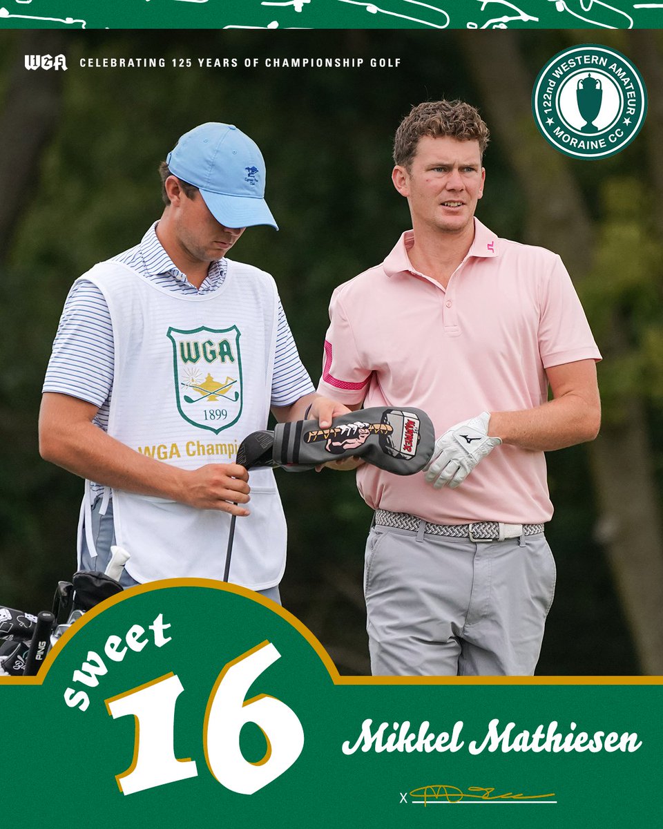 WGAChamps's tweet image. Meet the 2024 #WesternAmateur Sweet 16 -Mikkel Mathiesen 🇩🇰 of @wrightstategolf.