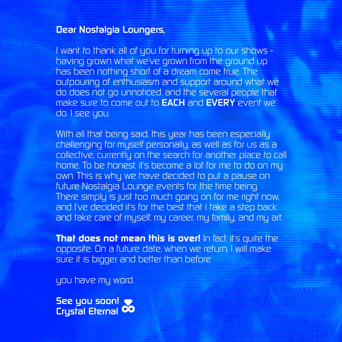 Regarding the future of Nostalgia Lounge