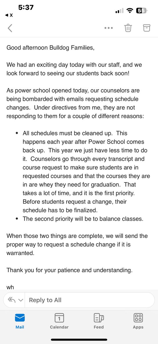 Back to school message from Ms. Hampton.