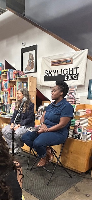 afreemanlawprof's tweet photo. It was a beautiful night @skylightbooks talking with @priscilla_ocen about topics ranging from incarceration to unwanted doctors' advice to modern warfare to warm chocolate chip cookies for breakfast. @HenryHolt #ruintheircropsontheground https://t.co/EjZpcxqkn1