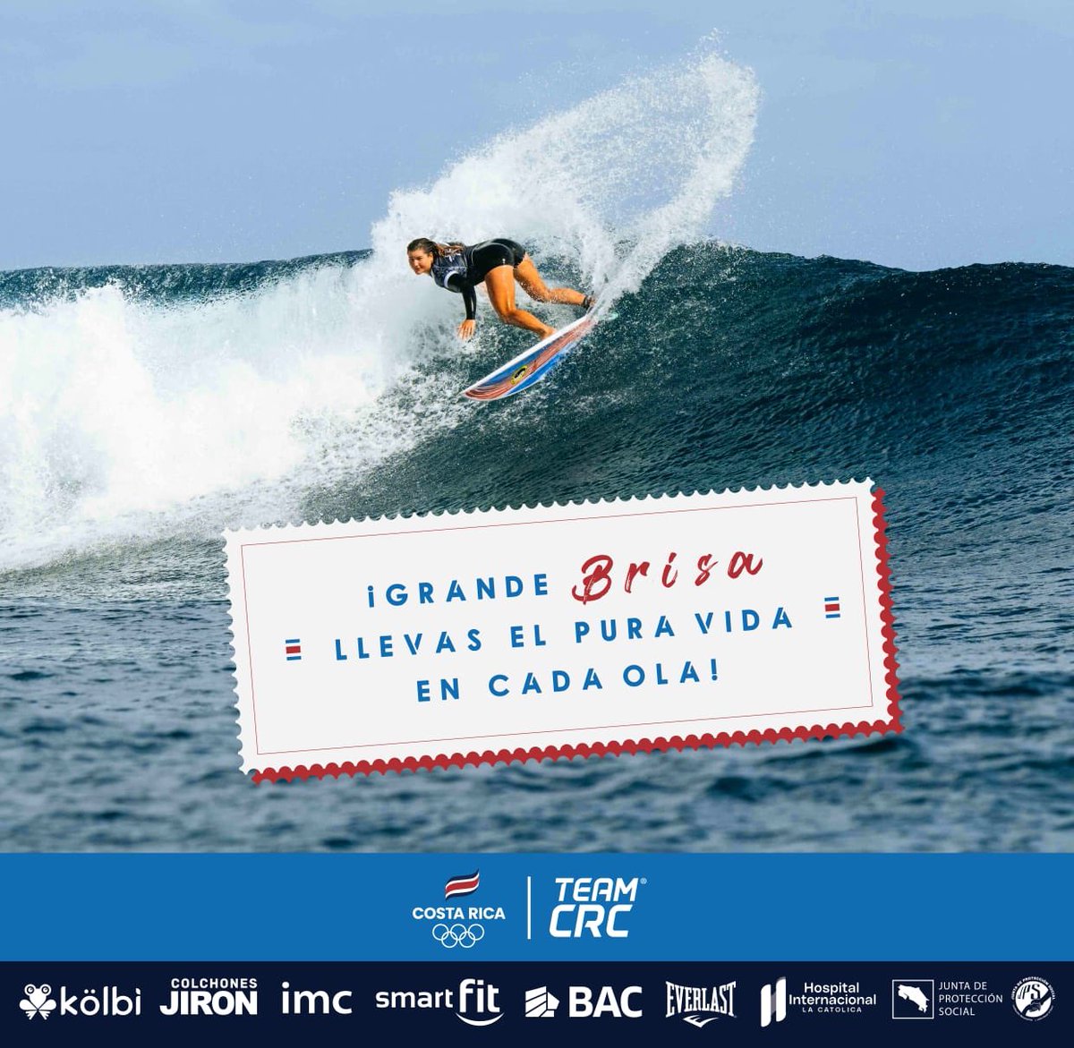 CRC_Olimpico's tweet photo. ¡Qué grande eres, Brisa Hennessy🏄♀️🌟!
Felicitaciones por asegurar tu lugar en cuartos de finales🏄♀️! Brisa, eres pura vida en París🇨🇷✨
#PuraVidaEnParis #Surf #BrisaHennessy #JuegosOlímpicos #París2024 #CONCRC #ComitéOlímpicoNacional #CostaRica https://t.co/ZGZtQHze3q